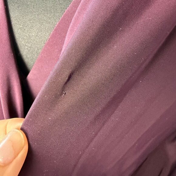 Misa Los Angeles Teget Twist Front Draped Mini Dress Bell Sleeves Plum Purple Si - Picture 8 of 14